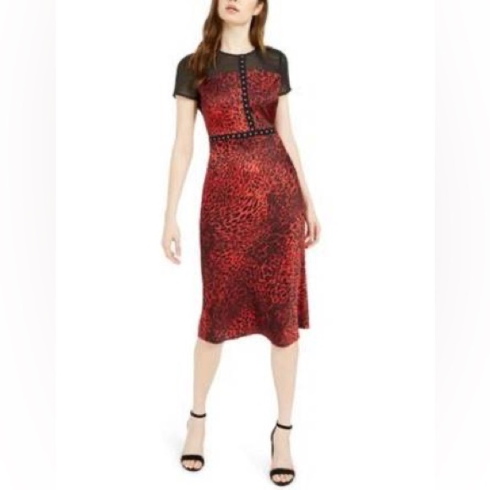 Bar III Cheetah Satin dress